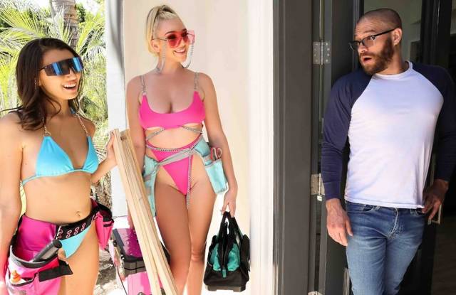 Бородатый мажор трахает раком тетю и мать без гондона в пизды